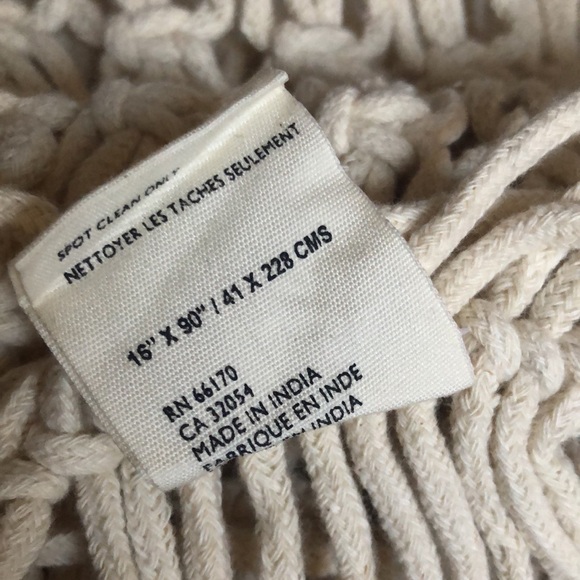 ANTHROPOLOGIE Set of 2 Macrame Knot Crochet Runner Wall-Hanging Rug Fringe Boho - Picture 4 of 5